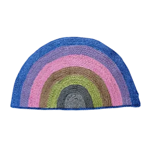 Rainbow Half Moon Accent Jute Rug - Purple