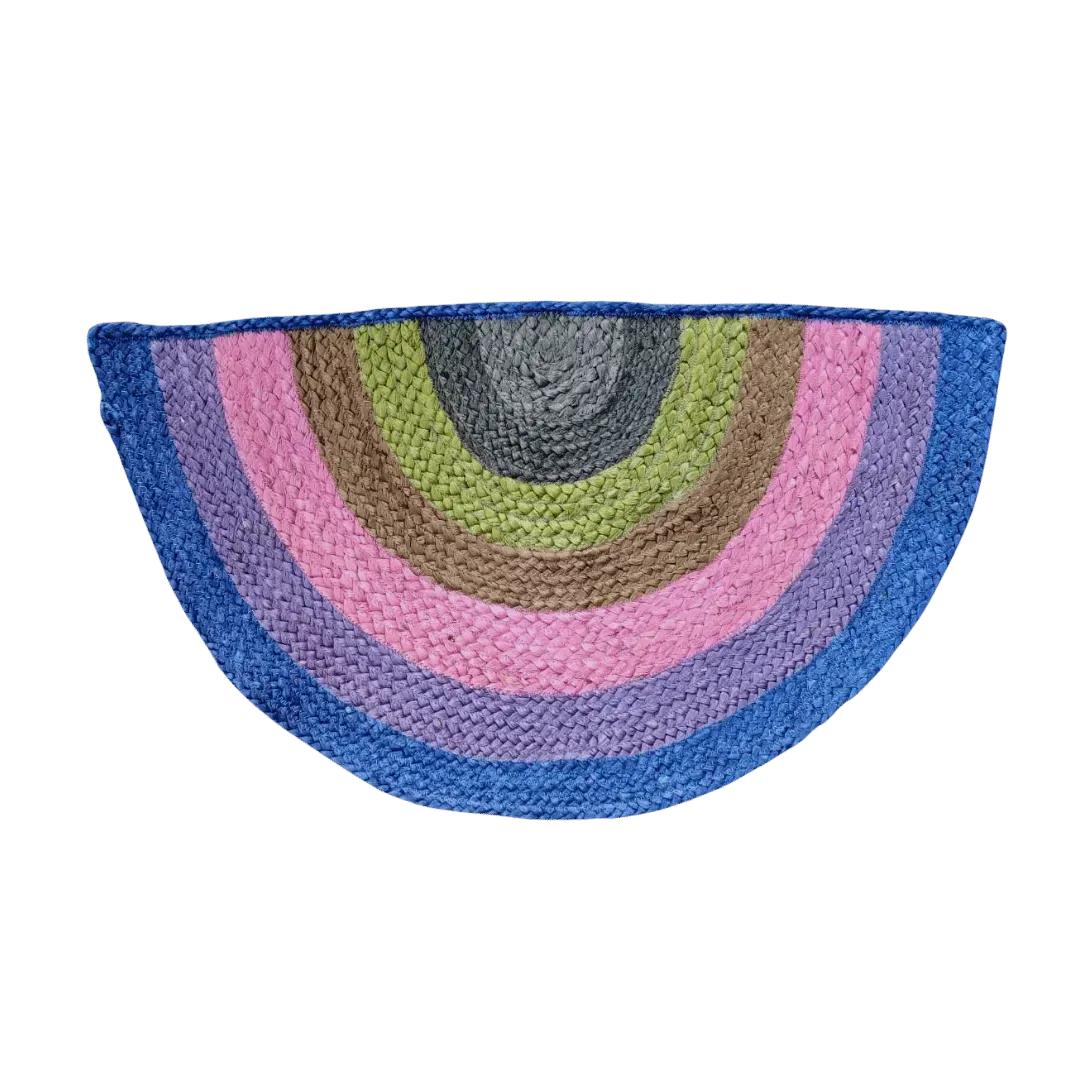 Rainbow Half Moon Accent Jute Rug - Purple