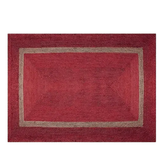 Red and Gray Braided Jute Rug