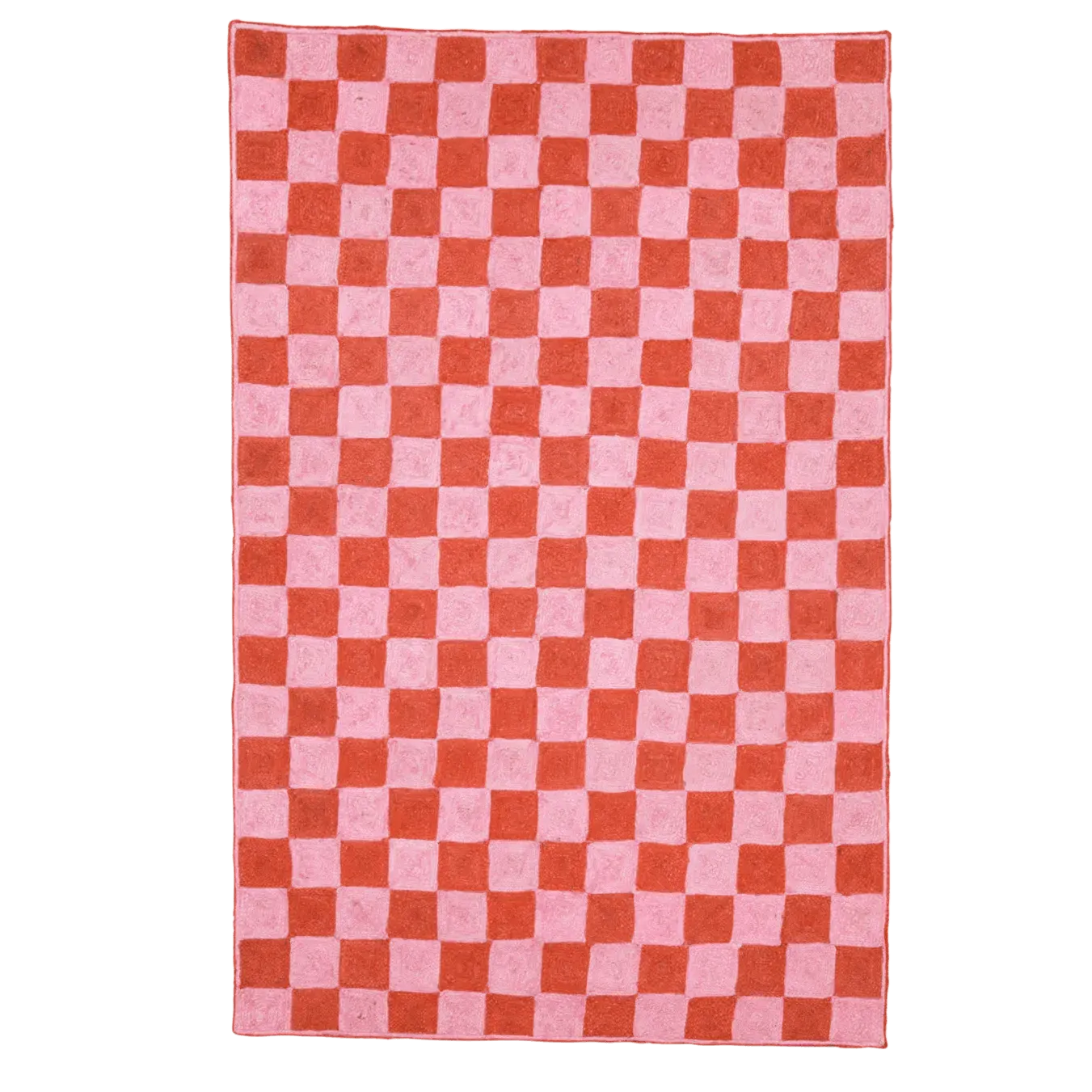 Red Checker Jute Rug