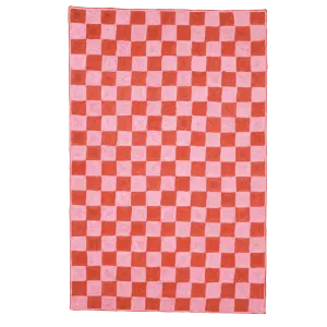 Red Checker Jute Rug