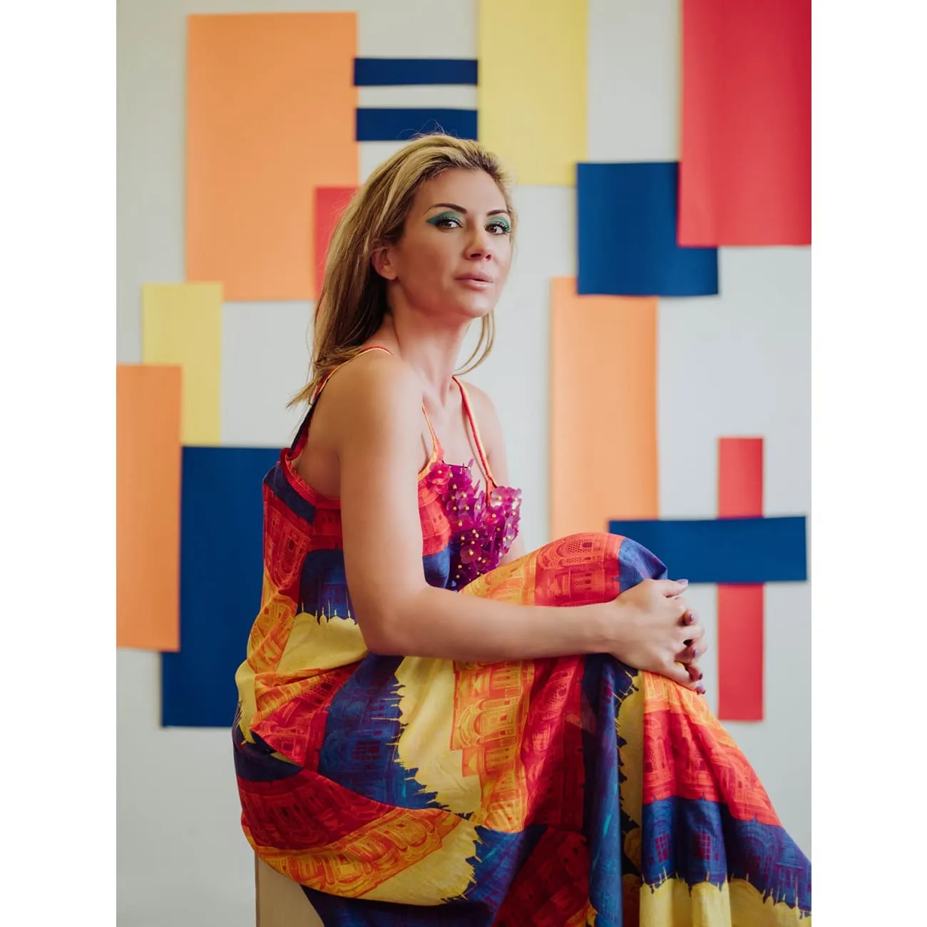 Renny Rainbow Stripes Maxi Dress