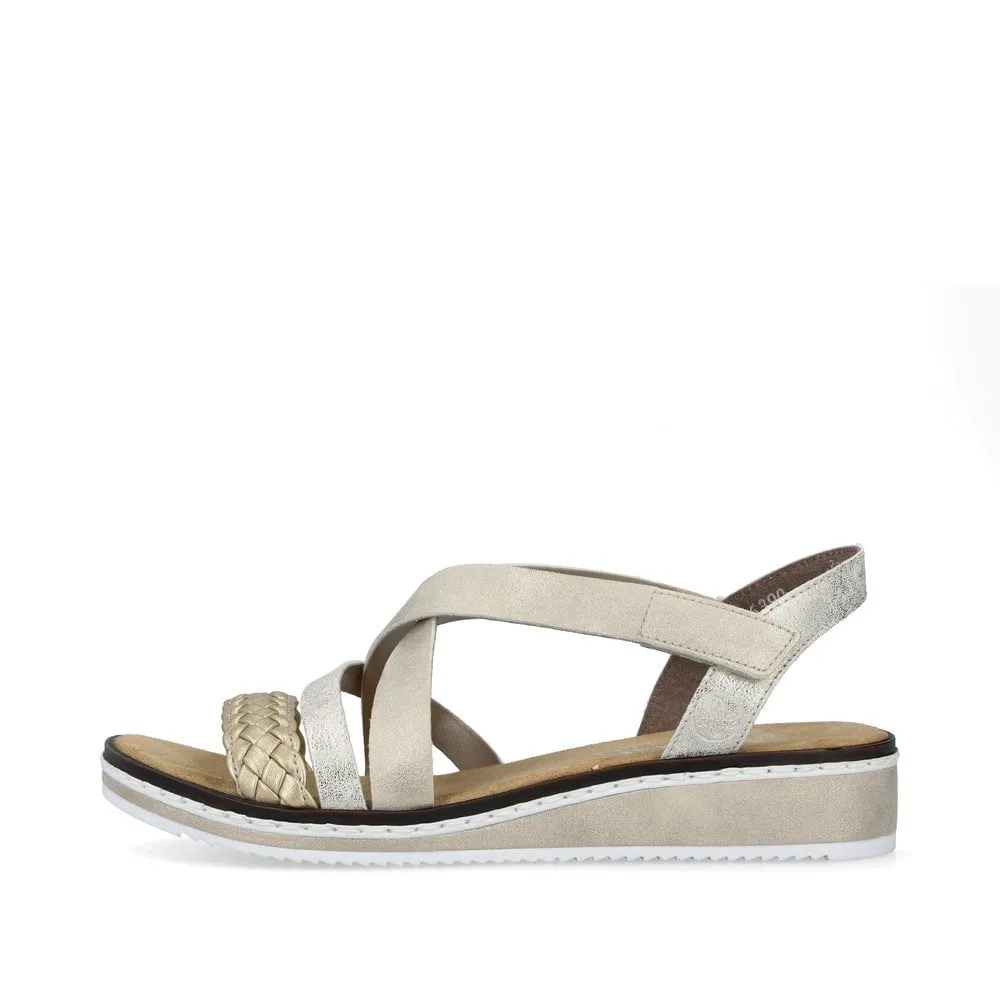 Rieker Ladies V3663-90 Metallic Gold Sandals