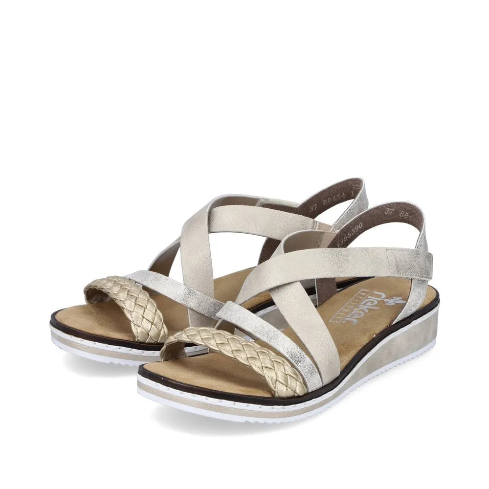 Rieker Ladies V3663-90 Metallic Gold Sandals
