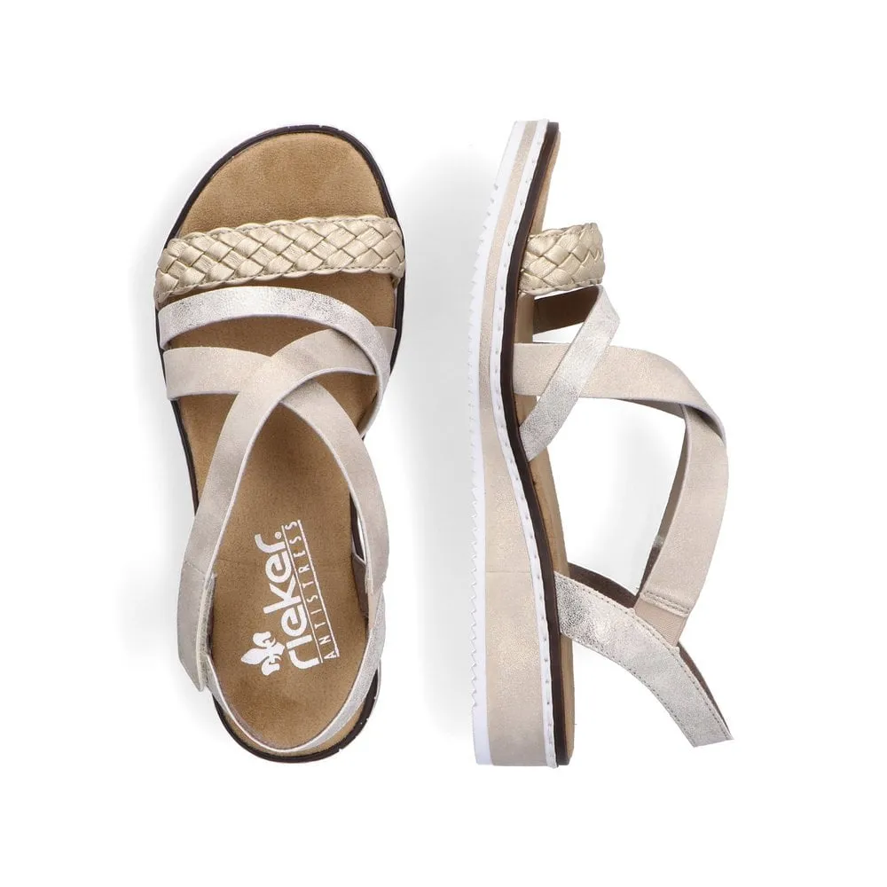 Rieker Ladies V3663-90 Metallic Gold Sandals
