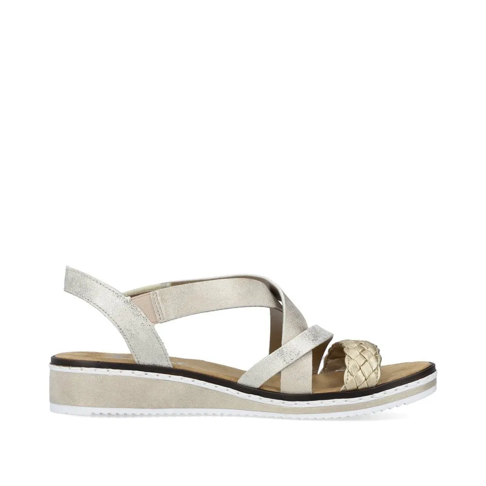 Rieker Ladies V3663-90 Metallic Gold Sandals