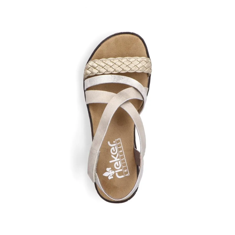Rieker Ladies V3663-90 Metallic Gold Sandals