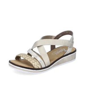 Rieker Ladies V3663-90 Metallic Gold Sandals