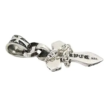 Rocker Cross Sterling Silver Pendant Necklace