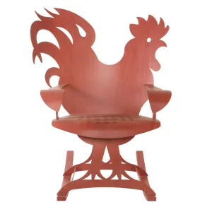 Rooster Rocking Chair, Metal Outdoor-Indoor Sculptural Furniture by Cricket Forge