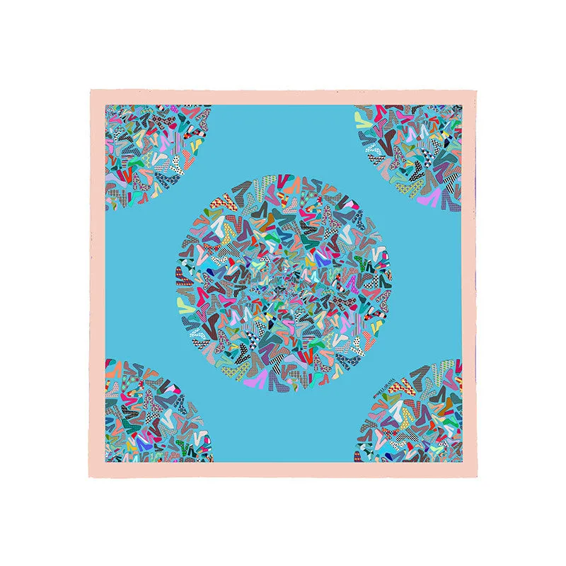 ROSSELLARAMA "PUMPS" 100% SILK TWILL SCARF (Blue or Black)