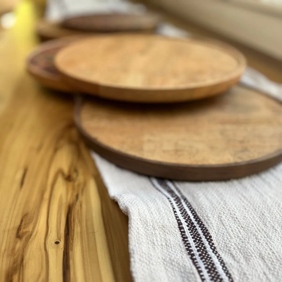Round Wood and Cork Bar Tray | Bark Tray