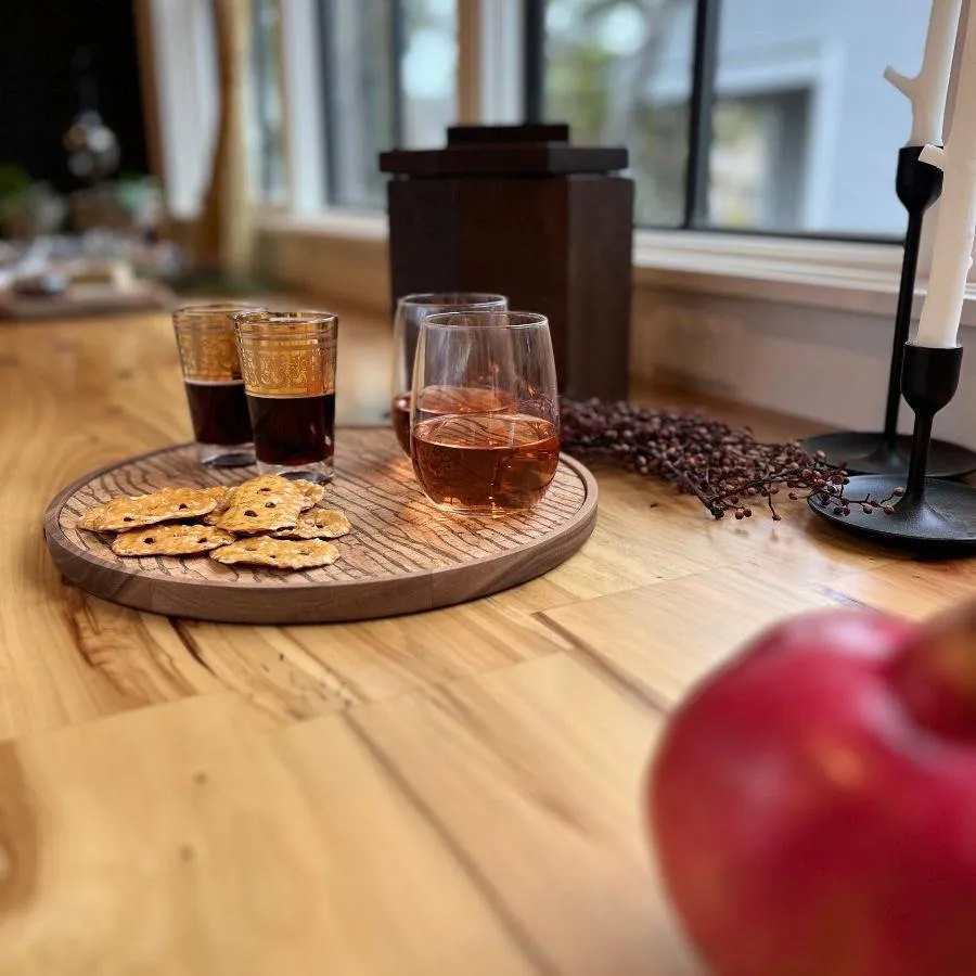 Round Wood and Cork Bar Tray | Bark Tray
