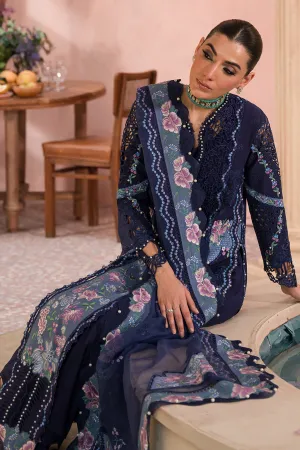 Royal Blue Shade Pakistani Salwar Kameez Net Embellished Suit