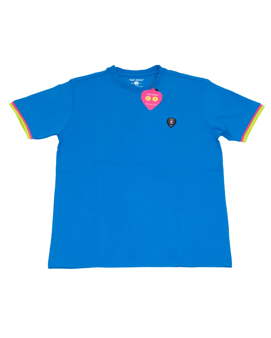 ROYAL CUFF PINK/YELLOW RIBBED CREW NECK