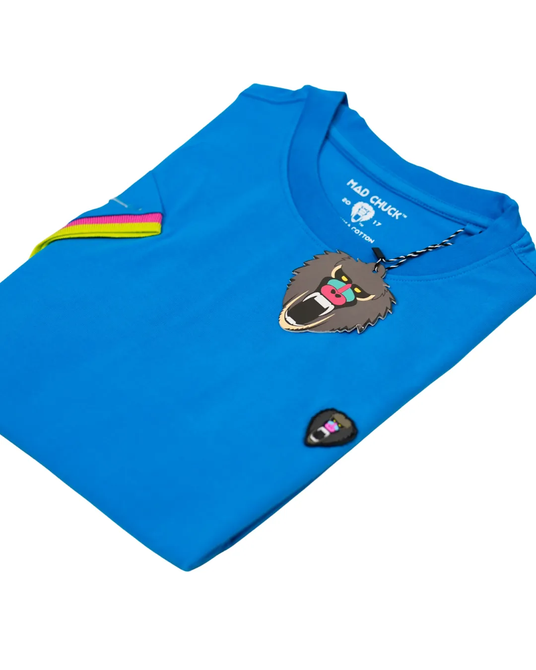 ROYAL CUFF PINK/YELLOW RIBBED CREW NECK
