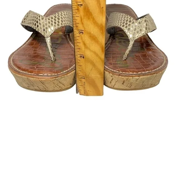 SAM Edelman Women’s Tan Cork Wedge Sandler Flip-Flop, Size 7.5M