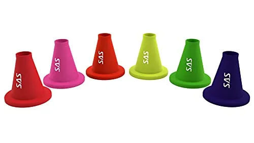 SAS SPORTS TPR Cricket Batting Tee for Cricket Practice (Pack of 6) (Multi -Color)