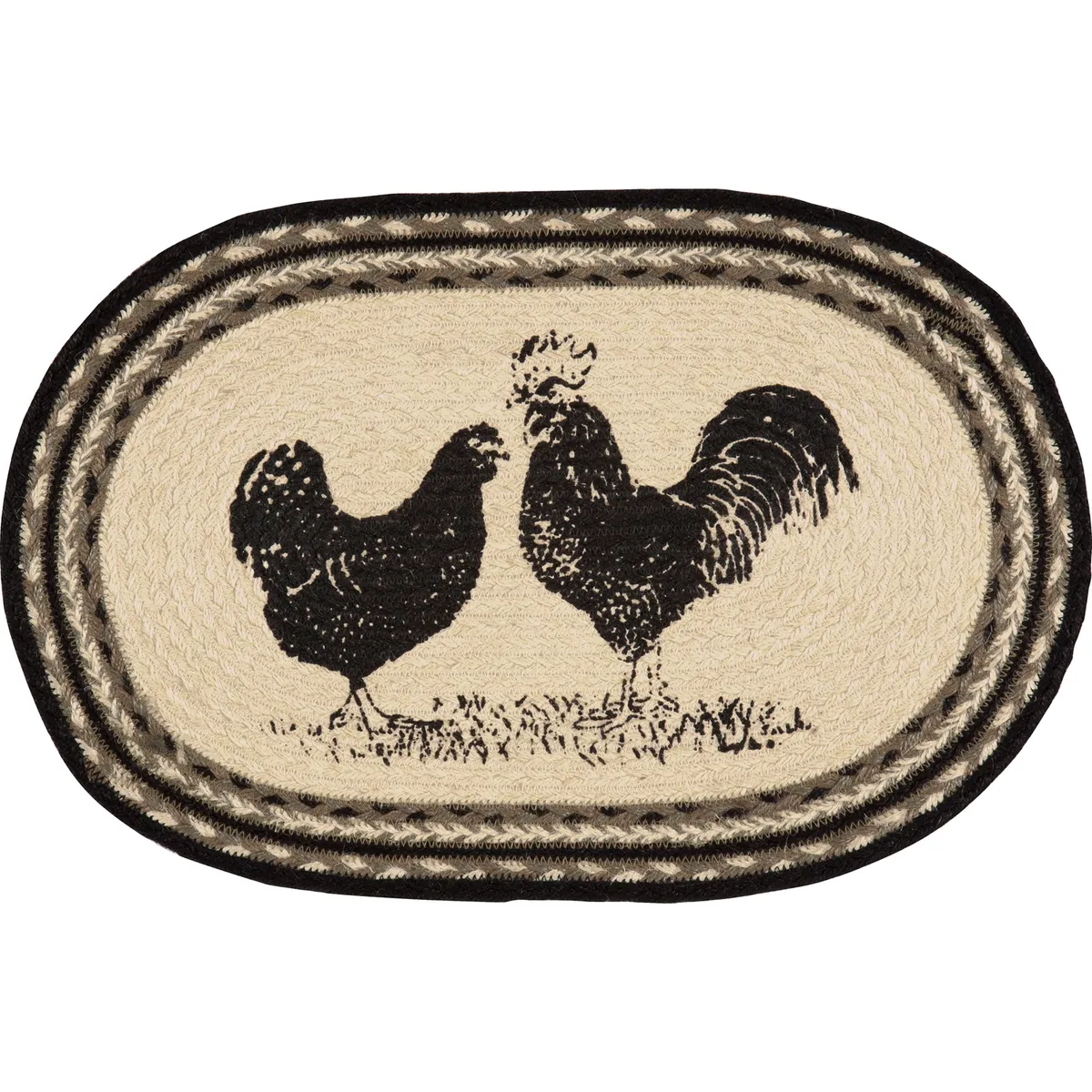 Sawyer Mill Charcoal Poultry Jute Placemat (Set of 6)