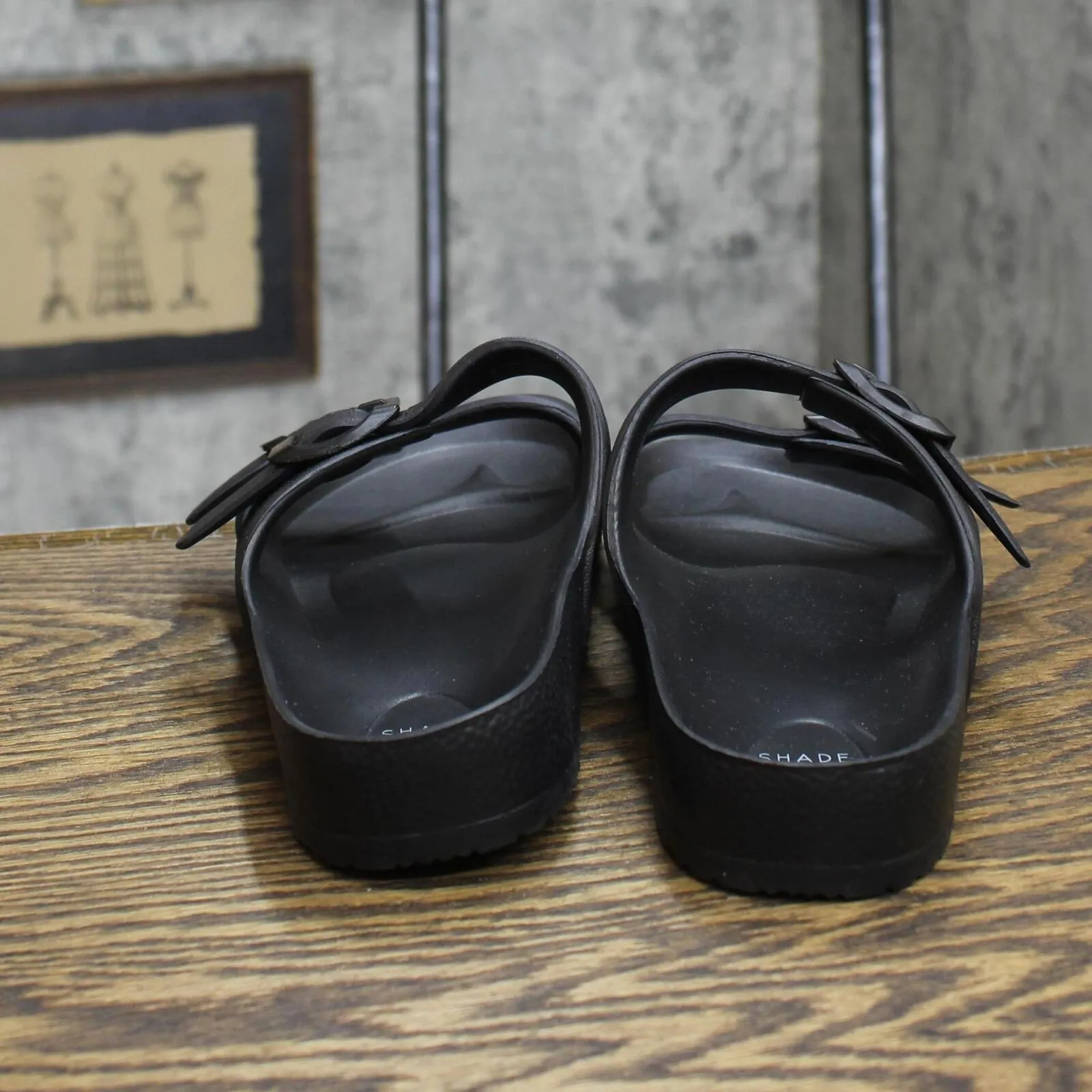 Shade & Shore Women's Neida EVA Two Band Footbed Slide Sandals 86509392 Black 9M