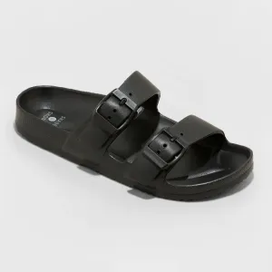 Shade & Shore Women's Neida EVA Two Band Footbed Slide Sandals 86509392 Black 9M