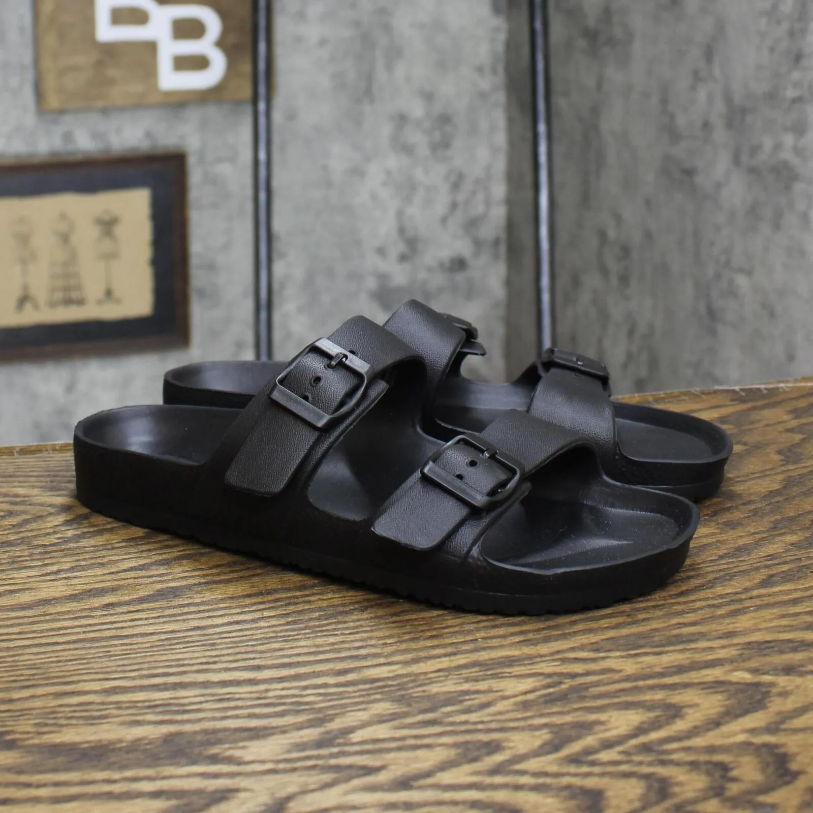 Shade & Shore Women's Neida EVA Two Band Footbed Slide Sandals 86509392 Black 9M