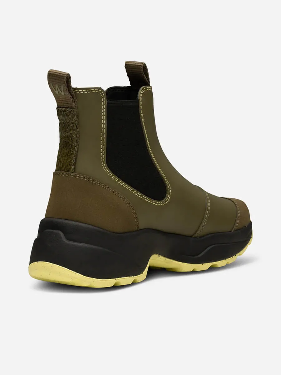 Siri Waterproof Boots - Dark Olive/Pale Lime