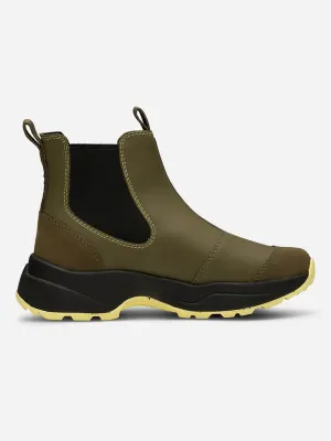 Siri Waterproof Boots - Dark Olive/Pale Lime
