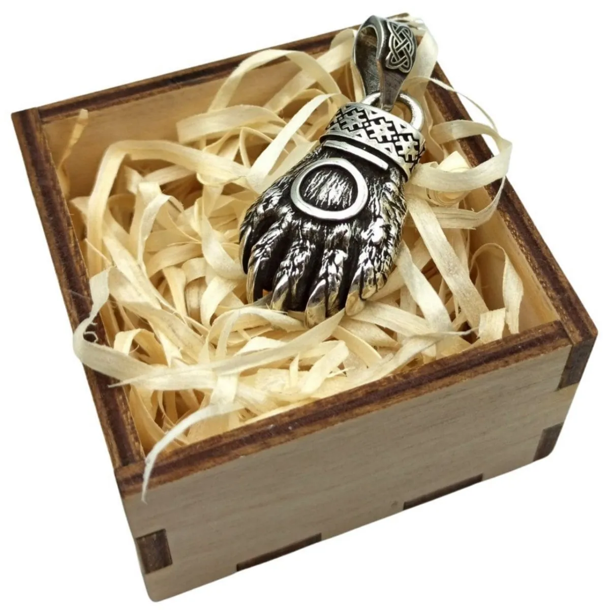 Slavic Bear paw silver pendant