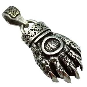 Slavic Bear paw silver pendant