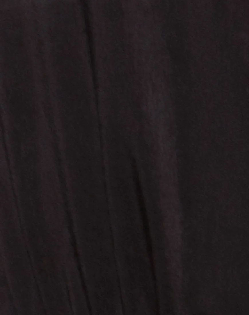 Sloan Plunge Bodice in Satin Black