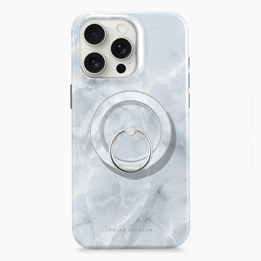 Snow Mountain - Silver MagSafe Phone Grip and Ring Holder Stand
