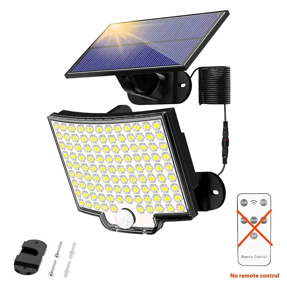 Solar Light Outdoor Waterproof with Motion Sensor Floodlight Remote Control