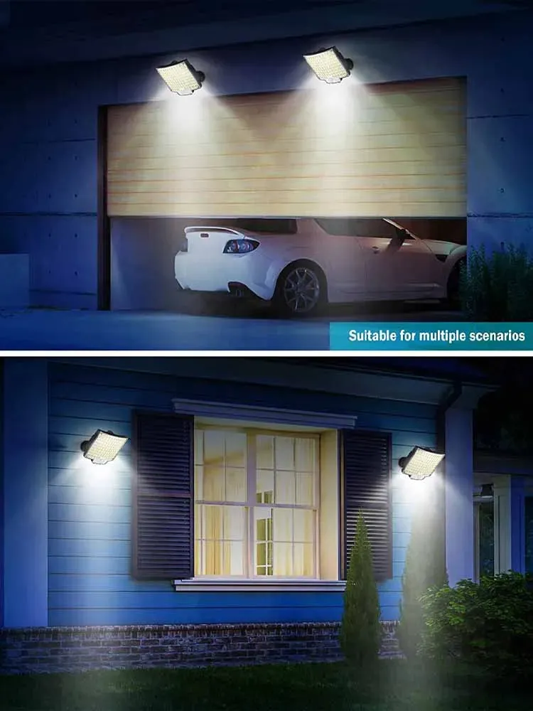 Solar Light Outdoor Waterproof with Motion Sensor Floodlight Remote Control