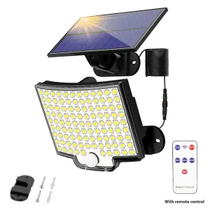 Solar Light Outdoor Waterproof with Motion Sensor Floodlight Remote Control
