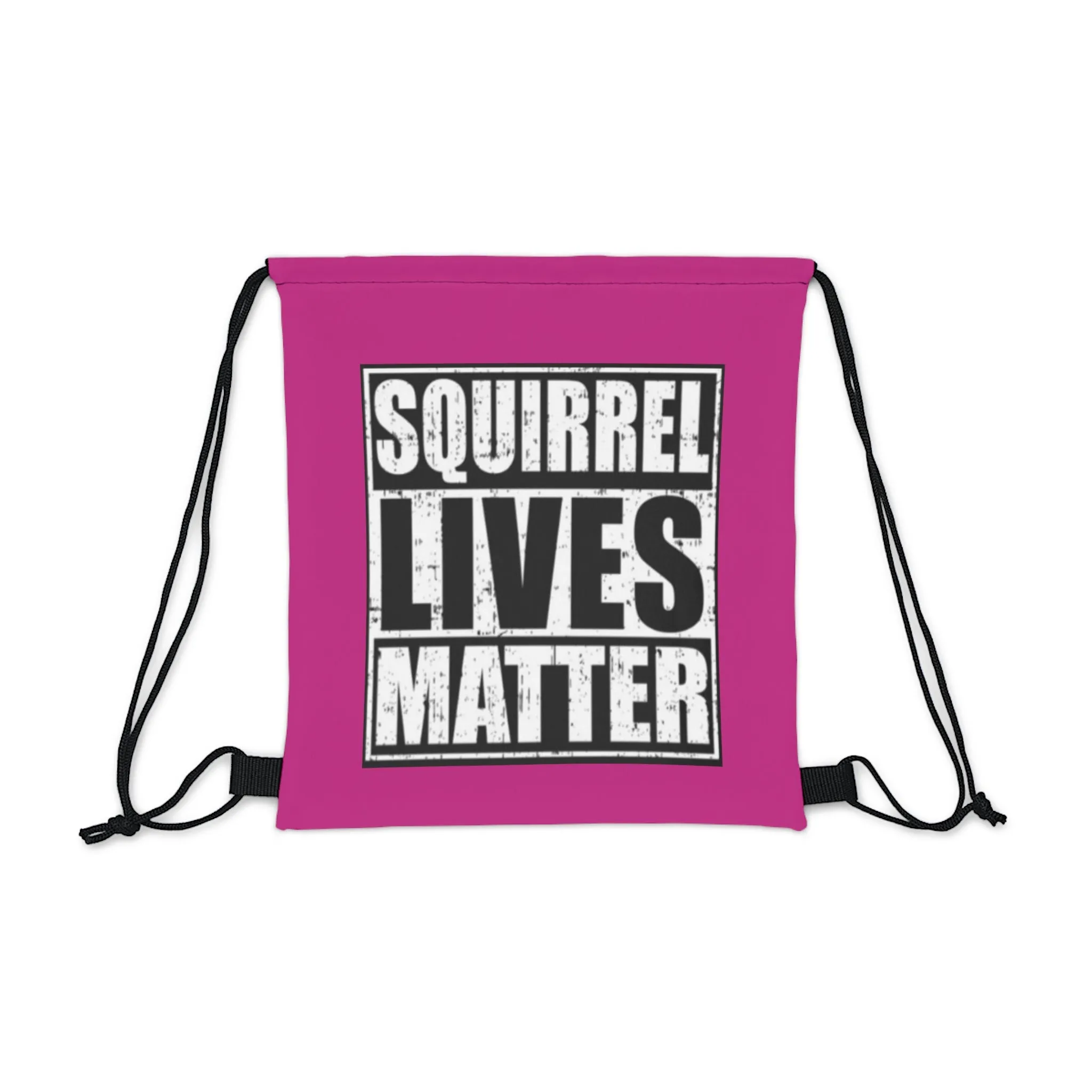 Squirrel Lives Matter Outdoor Drawstring Bag (Pink)