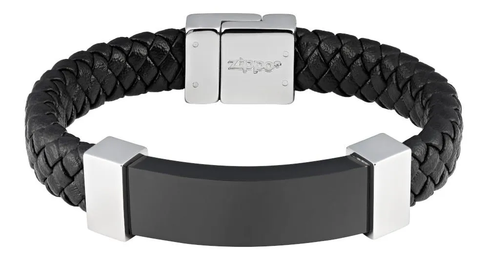Steel Braided Leather Bracelet