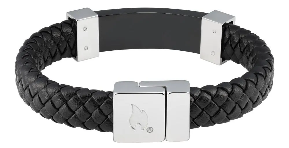 Steel Braided Leather Bracelet