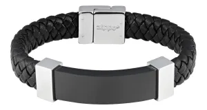 Steel Braided Leather Bracelet