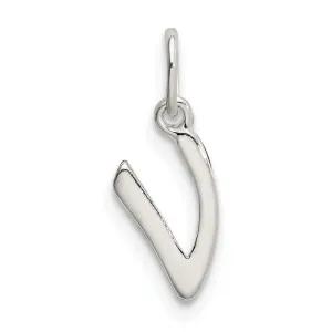 Sterling Silver Chain Slide Initial V Pendant