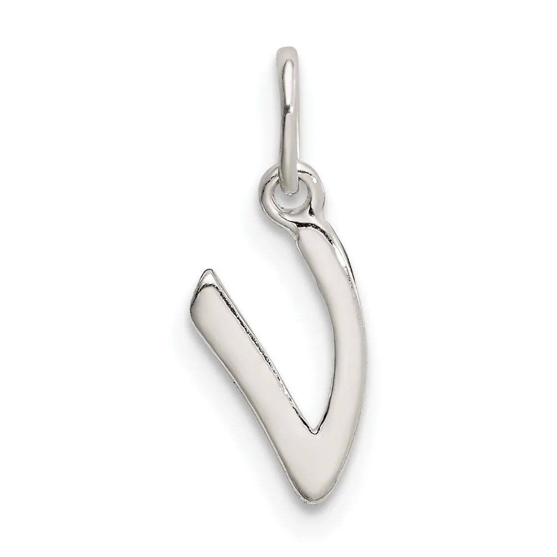 Sterling Silver Chain Slide Initial V Pendant