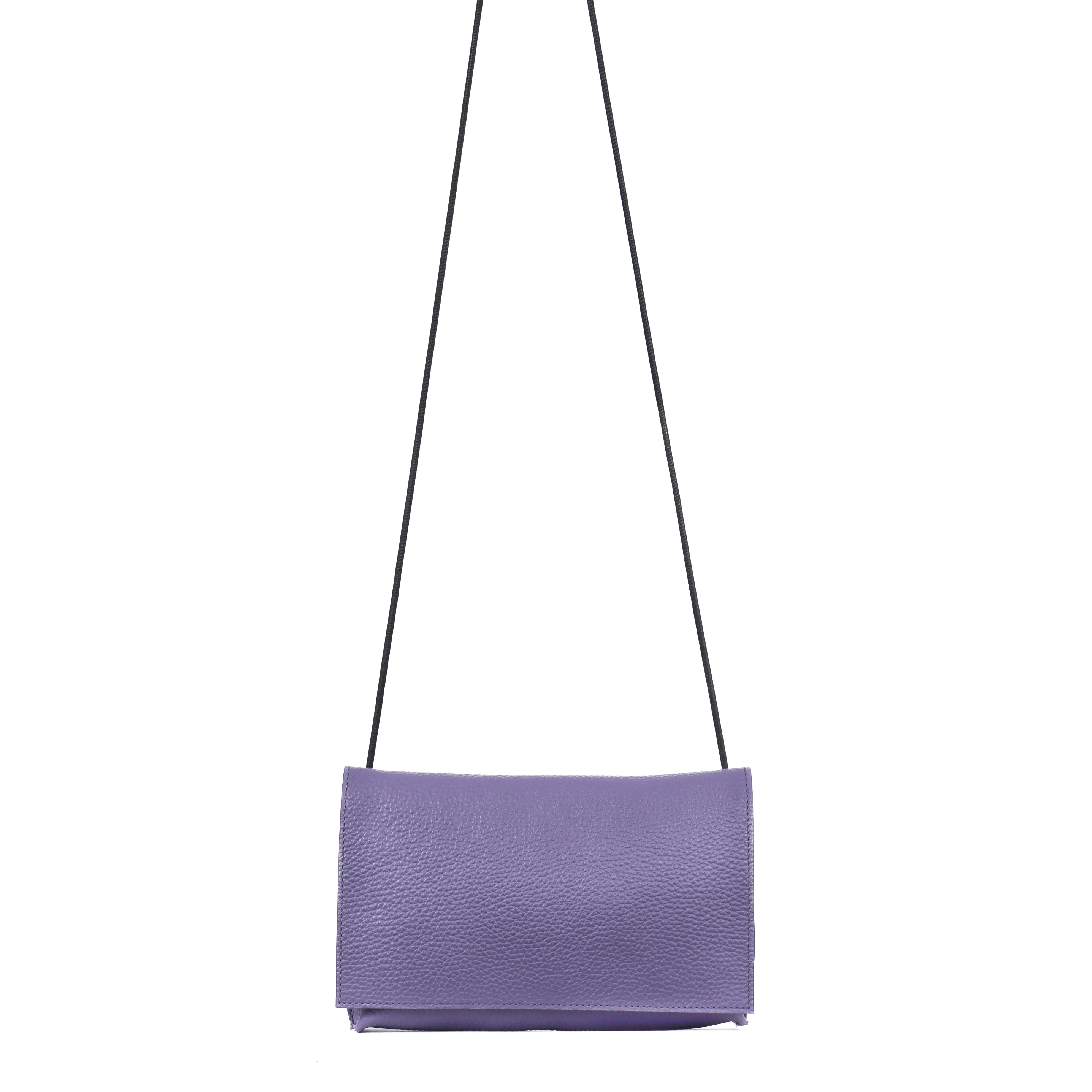 STRAPPY FOLDOVER ORCHID PEBBLED CALF