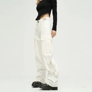 Strappy Straight-leg Overalls Cargo Pants