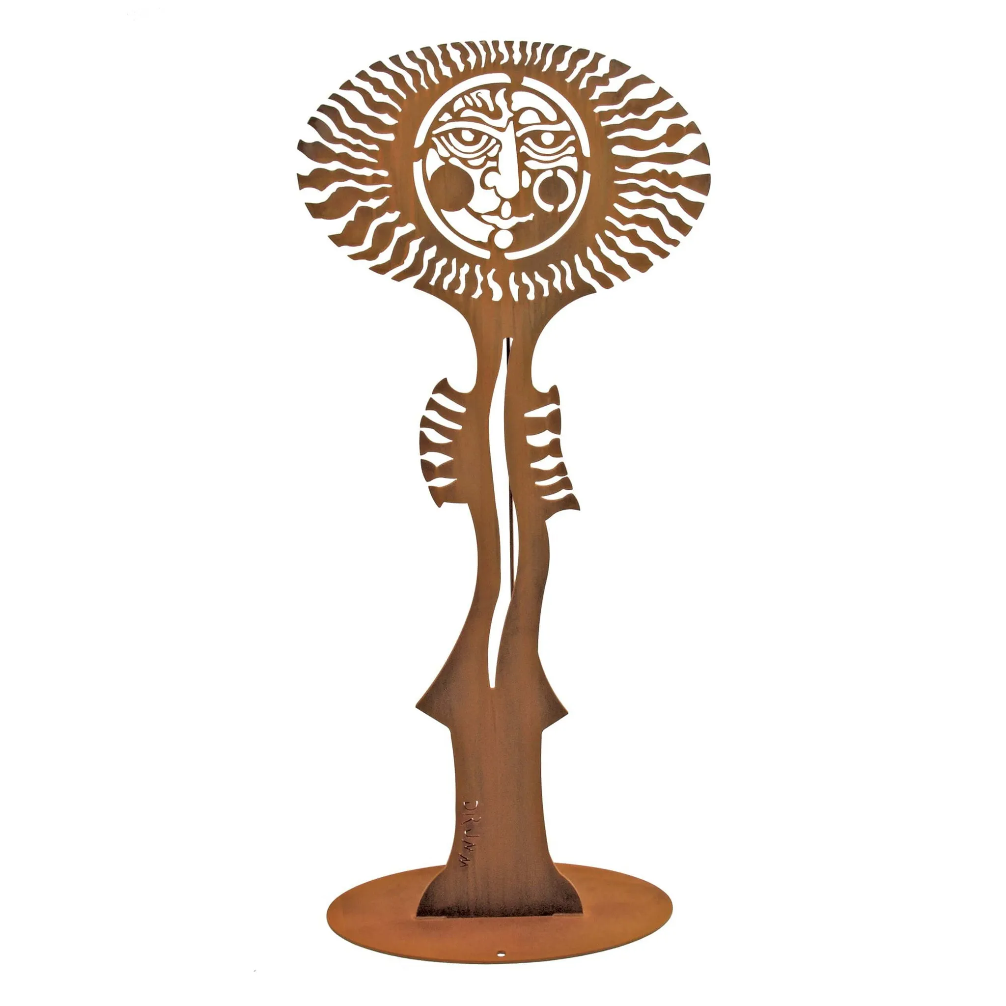 Sun Totem Sculpture, Metal Outdoor-Indoor Sculpture by Cricket Forge