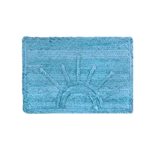 Sunburst Accent Jute Rug - Blue