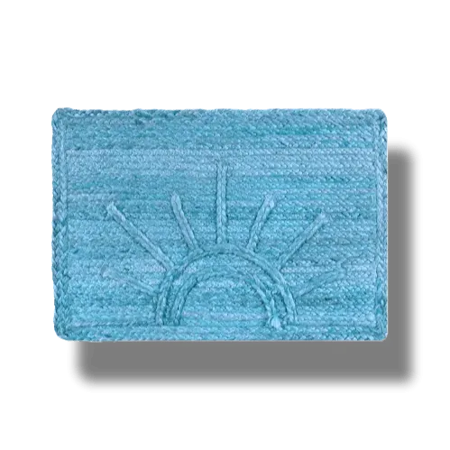 Sunburst Accent Jute Rug - Blue