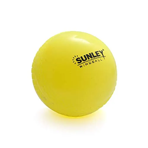 SUNLEY Plastic Cricket Kit (1 Piece Cricket Bat, 4 Piece Wickets, 2 Piece Base, 2 Piece Bails, 1 Piece Wind Ball, 1 Piece Kit Bag) (Size 3 for Age Group 8 Years) Yellow