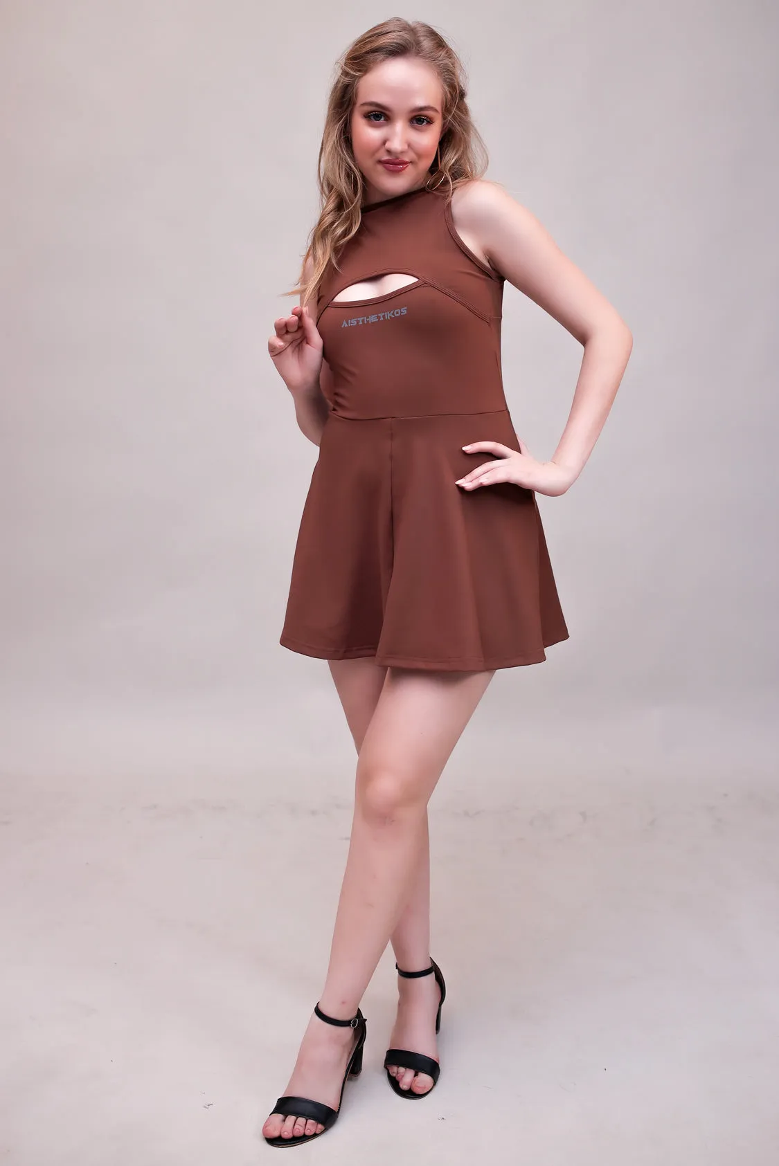 Swirl Tennis Skirt Dress for adventure and coffee run ( Dark Purple )