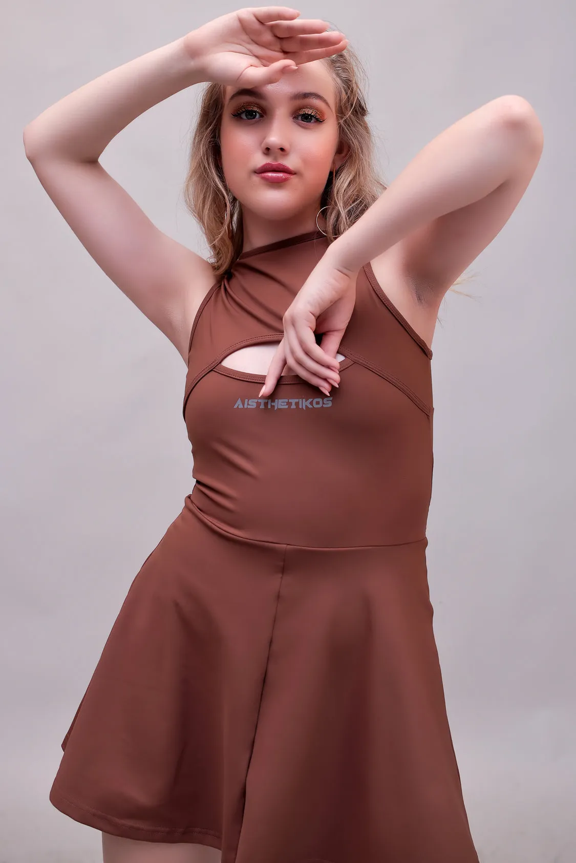 Swirl Tennis Skirt Dress for adventure and coffee run ( Dark Purple )