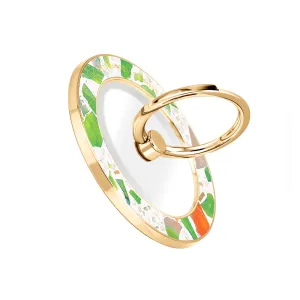 Terrazzo Green - Golden MagSafe Phone Grip and Ring Holder Stand